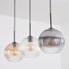 Koyoto Suspension, Boule lumineuse, Suspension Ambre, Clair, Fumé, 3 lumières