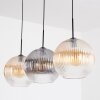 Koyoto Suspension, Boule lumineuse, Suspension Ambre, Clair, Fumé, 3 lumières
