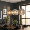 Koyoto Suspension, Boule lumineuse, Suspension Ambre, Clair, Fumé, 3 lumières