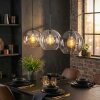 Koyoto Suspension, Boule lumineuse, Suspension Ambre, Clair, Fumé, 3 lumières