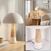 Forgek Lampe à poser Crème, Pierre, Blanc, 1 lumière
