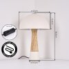 Forgek Lampe à poser Crème, Pierre, Blanc, 1 lumière