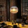 Ripoll Suspension, Boule lumineuse, Suspension Chrome, Clair, Fumé, 1 lumière