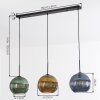 Koyoto Suspension, Boule lumineuse, Suspension Bleu, Or, Vert, 3 lumières