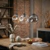 Ripoll Suspension, Boule lumineuse, Suspension Ambre, Clair, Fumé, 3 lumières