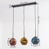 Ripoll Suspension, Boule lumineuse, Suspension Bleu, Or, Cuivré, 3 lumières