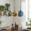 Ripoll Suspension, Boule lumineuse, Suspension Bleu, Or, Vert, 3 lumières