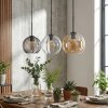 Koyoto Suspension, Boule lumineuse, Suspension Ambre, Clair, Fumé, 3 lumières
