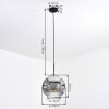 Ripoll Suspension, Boule lumineuse, Suspension Chrome, Clair, Fumé, 1 lumière