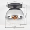 Koyoto Plafonnier, Boule lumineuse 25 cm Clair, Fumé, 1 lumière