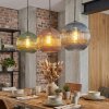 Koyoto Suspension, Boule lumineuse, Suspension 30 cm Bleu, Vert, Cuivré, 3 lumières