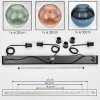 Koyoto Suspension, Boule lumineuse, Suspension 30 cm Bleu, Vert, Cuivré, 3 lumières