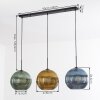 Koyoto Suspension, Boule lumineuse, Suspension 30 cm Bleu, Or, Vert, 3 lumières