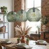 Koyoto Suspension, Boule lumineuse, Suspension 30 cm Vert, 3 lumières