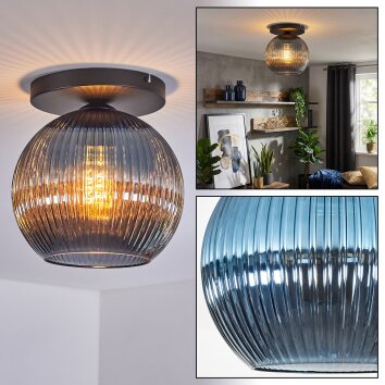 Koyoto Plafonnier, Boule lumineuse 25 cm Bleu, 1 lumière