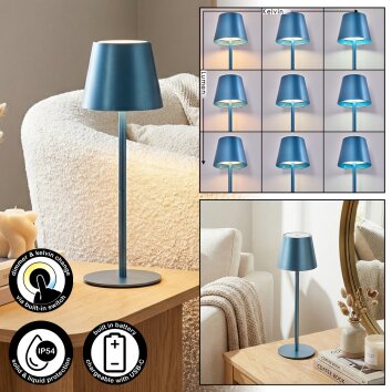 Salgadinho Lampe de table d'extérieur, Lampe à poser LED Bleu, 1 lumière