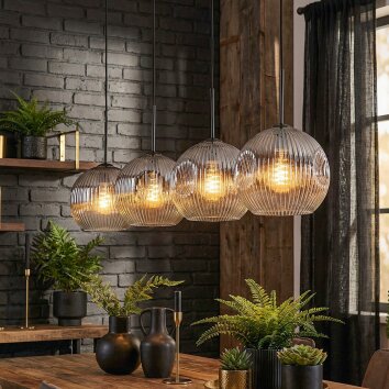 Ripoll Suspension, Boule lumineuse, Suspension Clair, Fumé, 4 lumières