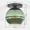 Koyoto Plafonnier, Boule lumineuse 25 cm Vert, 1 lumière