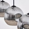 Ripoll Suspension, Boule lumineuse, Suspension Chrome, Fumé, 4 lumières