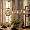 Ripoll Suspension, Boule lumineuse, Suspension Chrome, Clair, Fumé, 4 lumières
