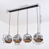 Ripoll Suspension, Boule lumineuse, Suspension Chrome, Fumé, 4 lumières
