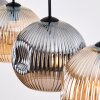 Ripoll Suspension, Boule lumineuse, Suspension Ambre, Fumé, 4 lumières