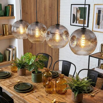 Ripoll Suspension, Boule lumineuse, Suspension Clair, Fumé, 4 lumières