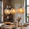 Ripoll Suspension, Boule lumineuse, Suspension Ambre, 3 lumières