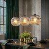 Ripoll Suspension, Boule lumineuse, Suspension Chrome, Fumé, 3 lumières