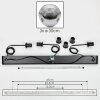 Ripoll Suspension, Boule lumineuse, Suspension Chrome, Fumé, 3 lumières