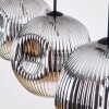 Ripoll Suspension, Boule lumineuse, Suspension Chrome, Fumé, 3 lumières