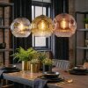 Ripoll Suspension, Boule lumineuse, Suspension Chrome, Or, Clair, Cuivré, Fumé, 3 lumières