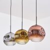 Ripoll Suspension, Boule lumineuse, Suspension Chrome, Or, Clair, Cuivré, Fumé, 3 lumières