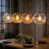 Ripoll Suspension, Boule lumineuse, Suspension Chrome, Or, Clair, Cuivré, Fumé, 4 lumières