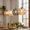 Ripoll Suspension, Boule lumineuse, Suspension Ambre, Clair, Fumé, 4 lumières
