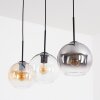 Koyoto Suspension, Boule lumineuse, Suspension Ambre, Clair, Fumé, 3 lumières