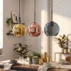 Koyoto Suspension, Boule lumineuse, Suspension Bleu, Or, Cuivré, 3 lumières