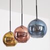 Koyoto Suspension, Boule lumineuse, Suspension Bleu, Or, Cuivré, 3 lumières
