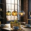 Koyoto Suspension, Boule lumineuse, Suspension Bleu, Or, Vert, 3 lumières