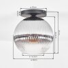 Koyoto Plafonnier, Boule lumineuse 30 cm Clair, Fumé, 1 lumière