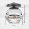 Ripoll Plafonnier, Boule lumineuse Clair, Fumé, 1 lumière