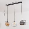 Ripoll Suspension, Boule lumineuse, Suspension Ambre, Clair, Fumé, 3 lumières