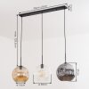 Ripoll Suspension, Boule lumineuse, Suspension Ambre, Clair, Fumé, 3 lumières