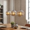 Ripoll Suspension, Boule lumineuse, Suspension Chrome, Fumé, 3 lumières