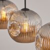 Ripoll Suspension, Boule lumineuse, Suspension Chrome, Fumé, 3 lumières