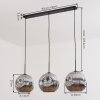 Ripoll Suspension, Boule lumineuse, Suspension Chrome, Fumé, 3 lumières
