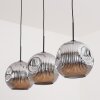 Ripoll Suspension, Boule lumineuse, Suspension Chrome, Fumé, 3 lumières