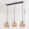 Ripoll Suspension, Boule lumineuse, Suspension Ambre, 3 lumières
