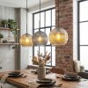 Ripoll Suspension, Boule lumineuse, Suspension Ambre, Fumé, 3 lumières