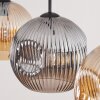 Ripoll Suspension, Boule lumineuse, Suspension Ambre, Fumé, 3 lumières